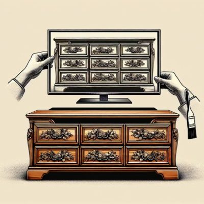 Récupération chic : transformation d'une vieille commode en un meuble TV élégant