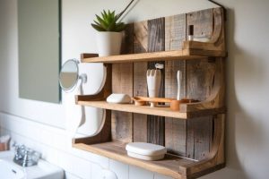 Créer un meuble de salle de bain suspendu en bois recyclé pour un gain de place élégant
