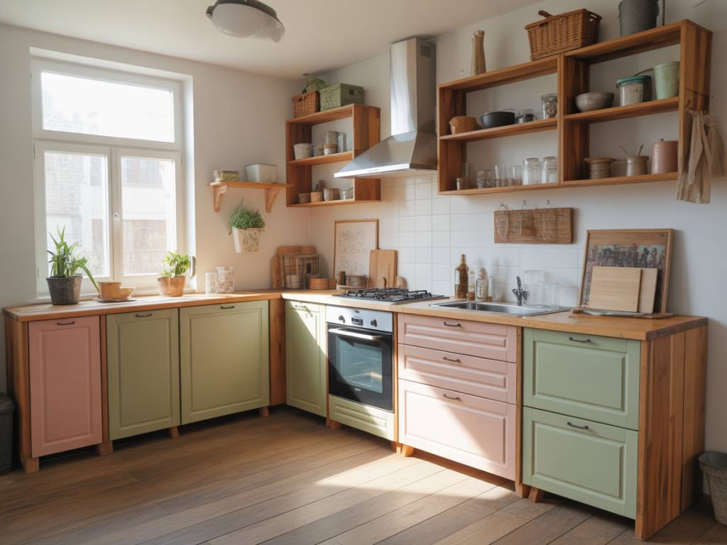 Fabriquer un îlot de cuisine en bois recyclé avec rangements intégrés