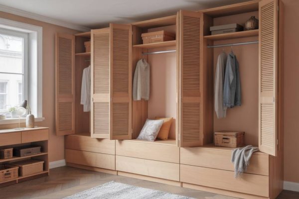 Fabriquer un dressing modulable en bois recyclé avec portes coulissantes